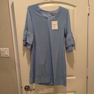 Sky blue ruffle sleeve dress. NWT